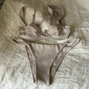 Monday Swimwear Oat Crinkle Set - Java Bottom & Clovelly Top